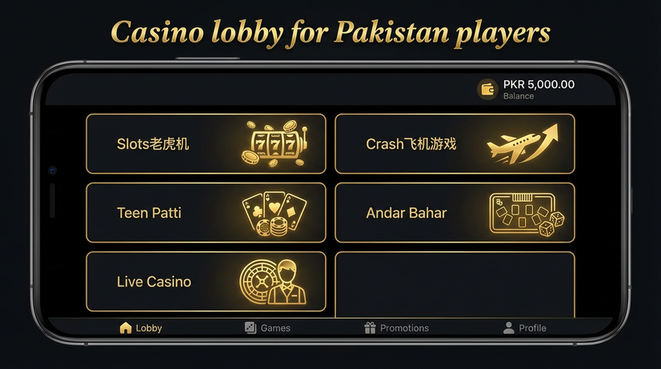 Lobby view of pk68vip for Pakistan users - 4